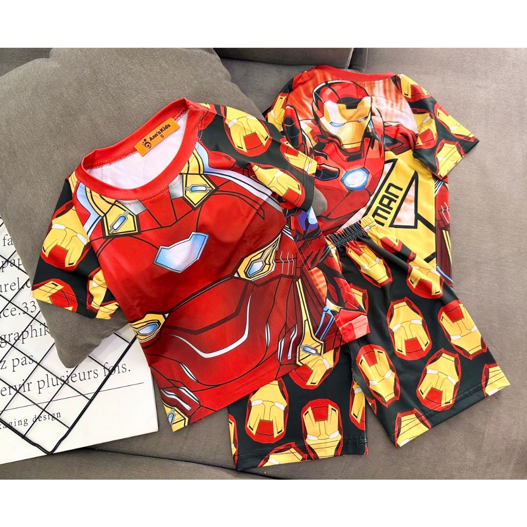 Bộ thun lạnh 100% in 3D siêu siêu ngầu cá tính cho bé trai từ 10 đến 21kg pikakids