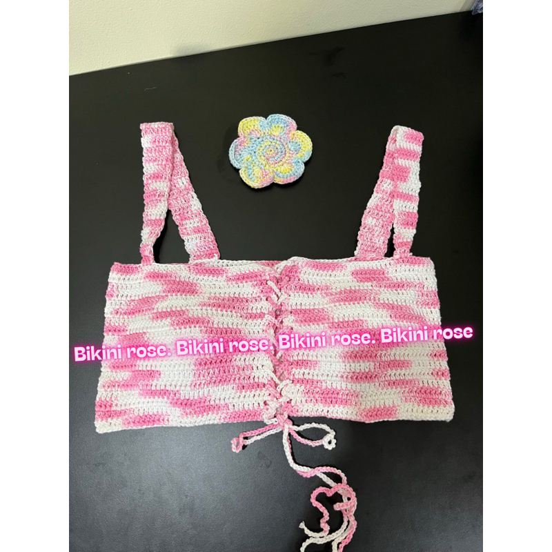 ÁO LEN MÓC HANDMADE MÀU HỒNG LOANG