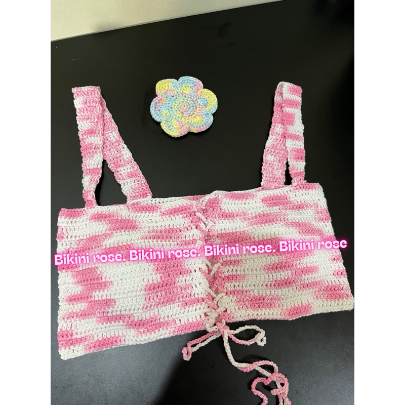 ÁO LEN MÓC HANDMADE MÀU HỒNG LOANG