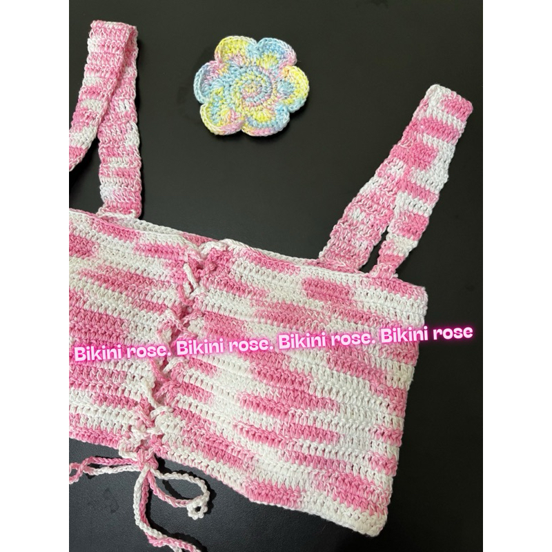 ÁO LEN MÓC HANDMADE MÀU HỒNG LOANG