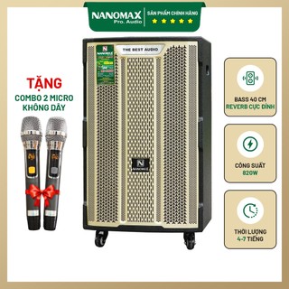 Loa kéo công suất lớn nanomax k-180 k180 bass 4 tấc 40cm công suất 820w karaoke bluetooth siêu công nghệ 2022