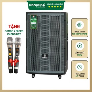 Loa kéo nanomax sk-15d2 xám bass 40cm công suất 550w karaoke bluetooth