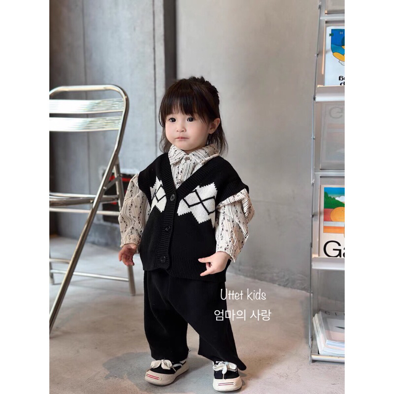 ÁO GILE LEN PHONG CÁCH HÀN QUỐC CHO BÉ GÁI VÀ BÉ TRAI THỜI TIẾT THU ĐÔNG  Z37