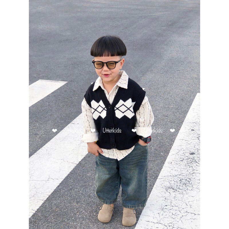 ÁO GILE LEN PHONG CÁCH HÀN QUỐC CHO BÉ GÁI VÀ BÉ TRAI THỜI TIẾT THU ĐÔNG  Z37