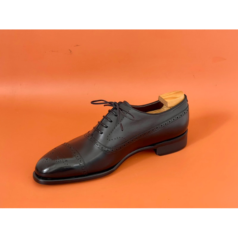 Giày Oxford - Kiểu Balmoral - Phom D - Da bê Ý - Đế khâu Blake