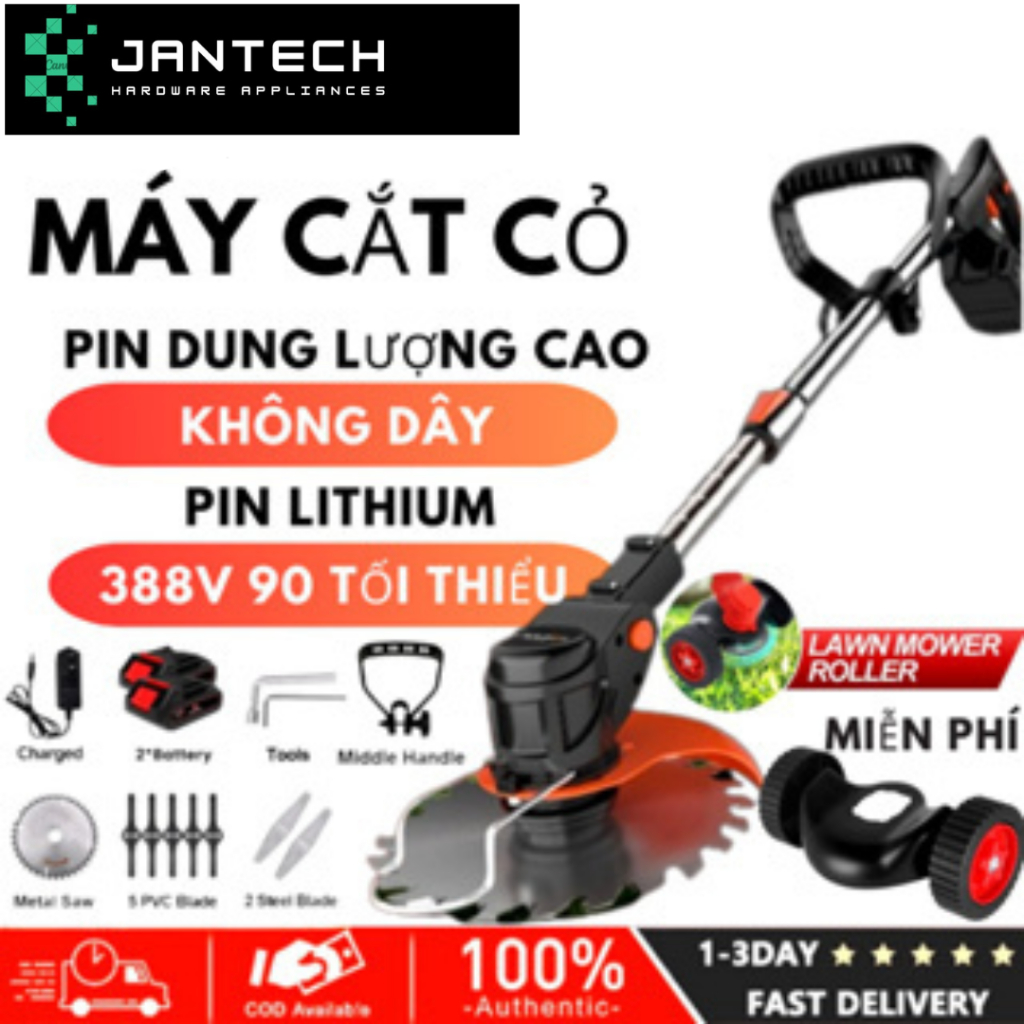 🔥BH 24 THÁNG🔥2023 Mới Máy cắt cỏ pin cầm tay, máy cắt cỏ mini dùng pin lapusen 388V cao cấp bảo hành 24 tháng