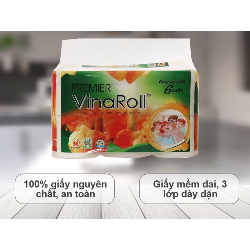 COMBO 3 LỐC  LỐC 6 CUỘN VINAROLL KHÔNG LÕI