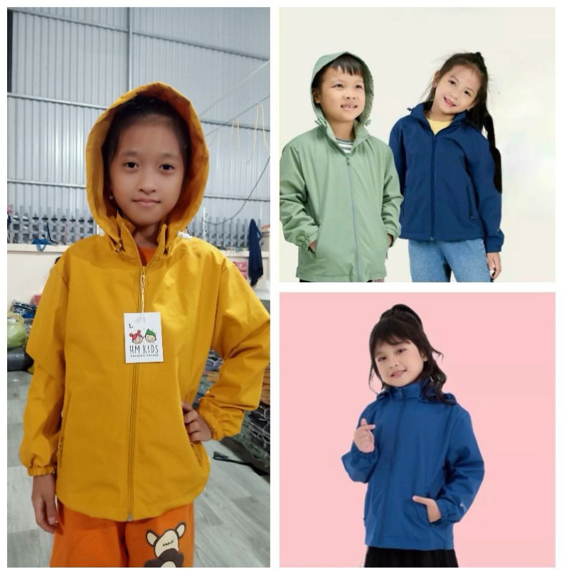 Áo khoác gió 2 lớp cho bé trai, bé gái (10-35kg)