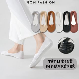Vớ nữ mang giày búp bê GOMTAT, tất lười nữ đệm silicon không tuột gót, chất liệu cotton mềm mát  -TATLUA-UYE-7002-1DOI