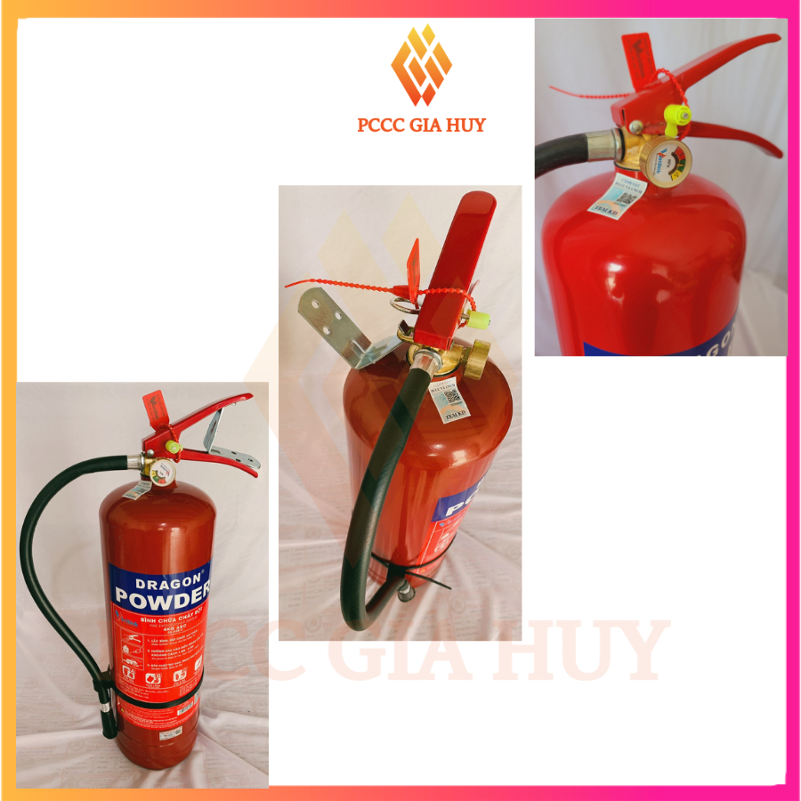 Bình cứu hỏa ,bình chữa cháy xách tay dạng bột ABC 4kg có tem kiểm định chất lượng, bình chữa cháy gia đình