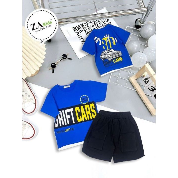 Bộ Quần Áo Thun Cotton Tay Ngắn Bé Trai ZAKids ZA22043TN. Size bé 2-10 Tuổi