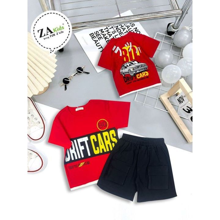 Bộ Quần Áo Thun Cotton Tay Ngắn Bé Trai ZAKids ZA22043TN. Size bé 2-10 Tuổi