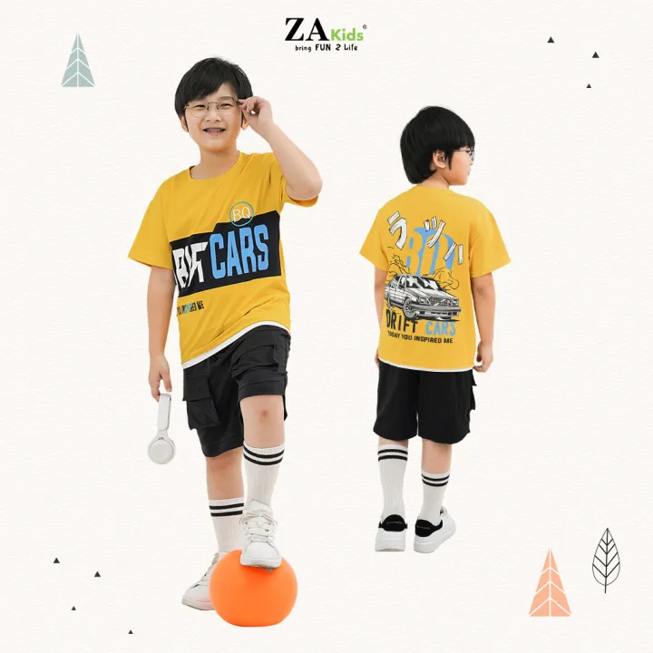 Bộ Quần Áo Thun Cotton Tay Ngắn Bé Trai ZAKids ZA22043TN. Size bé 2-10 Tuổi