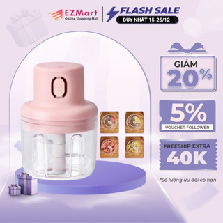 Máy Xay Mini Sạc Điện, Có Cổng Sạc Usb, Nhỏ Gọn Tiện Ích Dễ Sử Dụng, Xay Hành, Tỏi, Rau Củ XA002