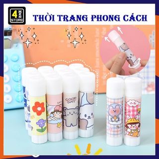 Keo dán thủ công, hồ khô họa tiết dễ thương độ bám dính tốt dùng cho văn phòng , trường học - hồ dán giấy, keo dán giấy