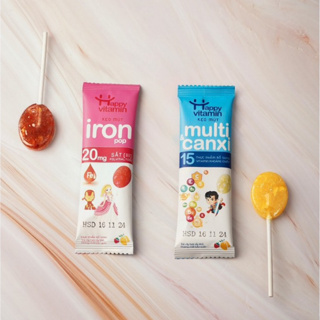 Kẹo mút dinh dưỡng Iron pop và Multi & Canxi Happy Vitamin