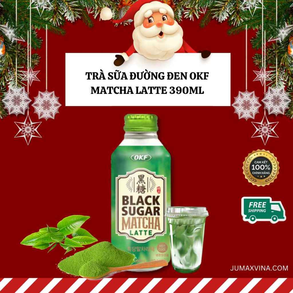 TRÀ SỮA ĐƯỜNG ĐEN OKF MATCHA LATTE 390ML