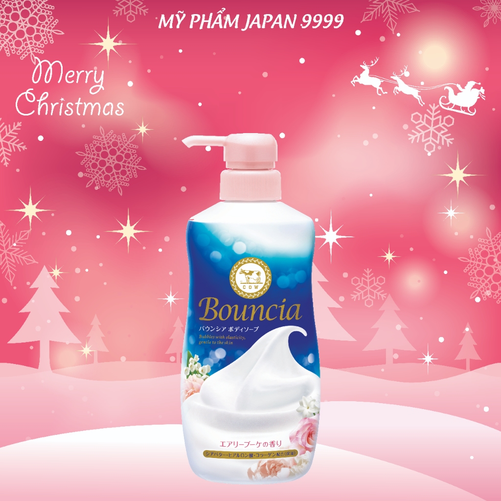 Sữa Tắm Trắng Da Chiết Xuất Sữa Bò Tươi Hương Hoa Hồng Cow Bouncia Body Soap Relax (500mL)