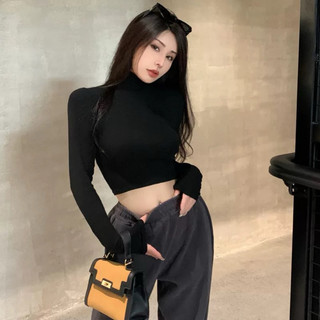 Áo croptop tay dài gân 6M