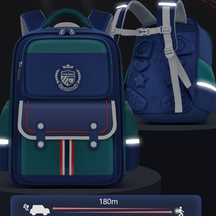 Balo Chống Gù Cho Bé Trai Gái Siêu Nhẹ Chống Nước, Ba lô cấp 1, Cặp Sách Học Sinh Tiểu Học, Tặng Kèm Thú Bông Và Sticker