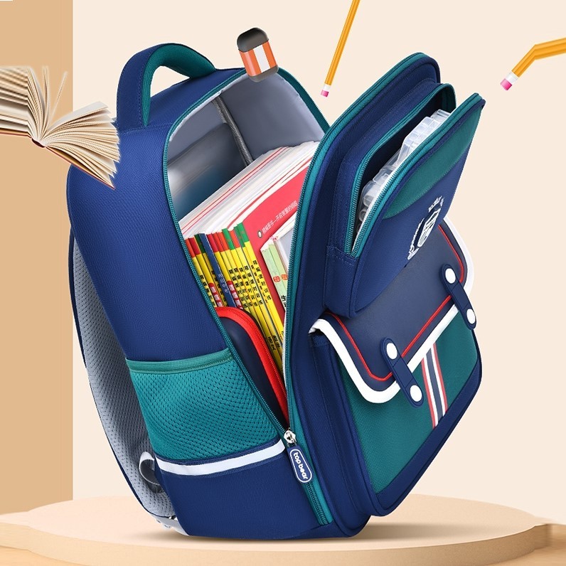 Balo Chống Gù Cho Bé Trai Gái Siêu Nhẹ Chống Nước, Ba lô cấp 1, Cặp Sách Học Sinh Tiểu Học, Tặng Kèm Thú Bông Và Sticker