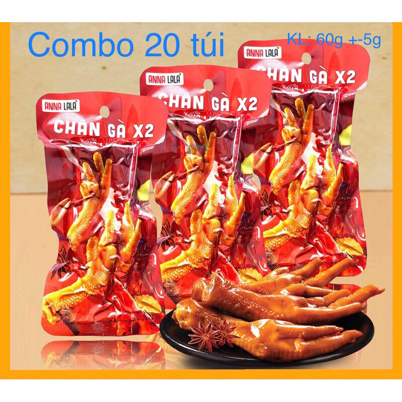 Combo 20 chân gà đôi X2 Anna Lala 60g +-5g chính hãng