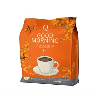 Cà phê sữa hoà tan trần quang 3in1 good morning 480g