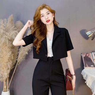 Áo vest crop tay ngắn