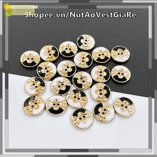 Set 20 nút nhựa xi vàng phối đen độc đáo rẻ , cúc 2 lỗ 1.2cm, 1.5cm, 1.8cm, 2cm