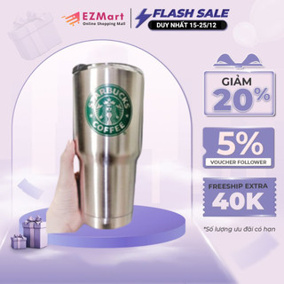 Ly Giữ Nhiệt STARBUCK Thái Lan 900ml Có Nắp Chống Tràn Kèm Túi Xách, 2 Ống Hút Và Cọ Rửa