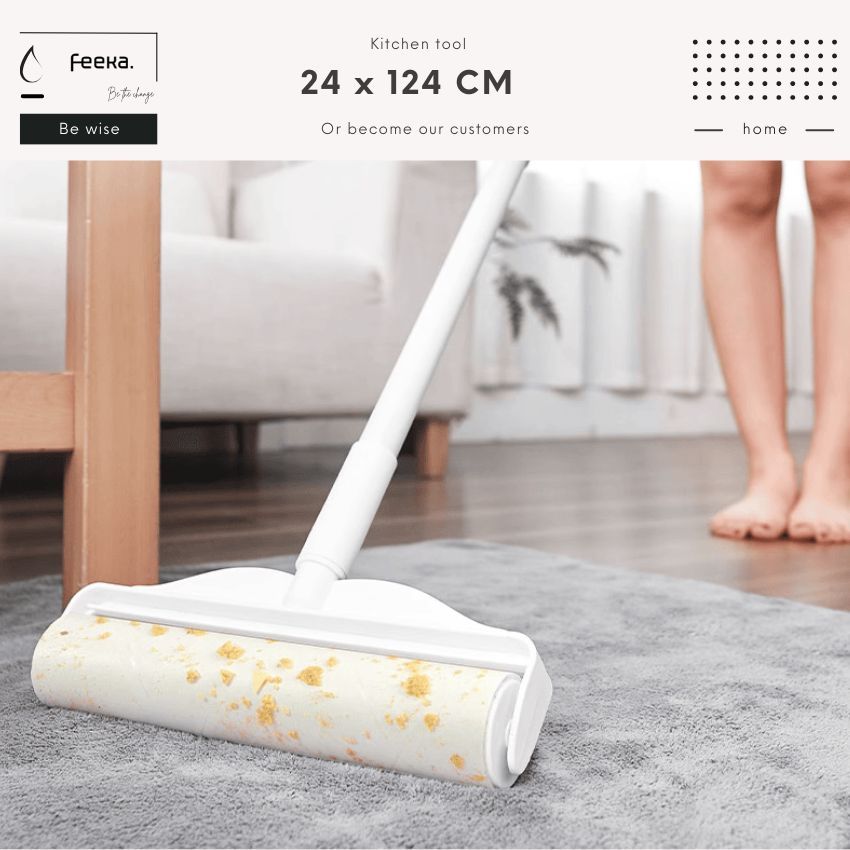 Cây lăn bụi giường FEEKA dài 120 cm rộng 24cm, chổi lăn bụi quần áo phiên bản mới phong cách sang trọng