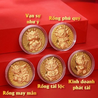 ĐÔNG XU MÈO VÀNG MAY MẮN quà tặng ngày tết may mắn, vật phẩm trang trí phong thuỷ 2024