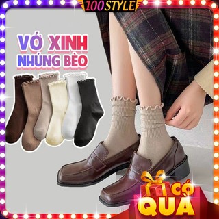 Tất Vớ Bắp Chân Nam Nữ Nhúng Bèo Màu Trơn Xinh Xắn
