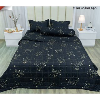 Bộ ga gối 3 món ga chun ga bọc đệm  1m2 1m2 1m4 1m5 1m6  ga giường kèm 2 áo gối mẫu vệ tinh- drapbeding