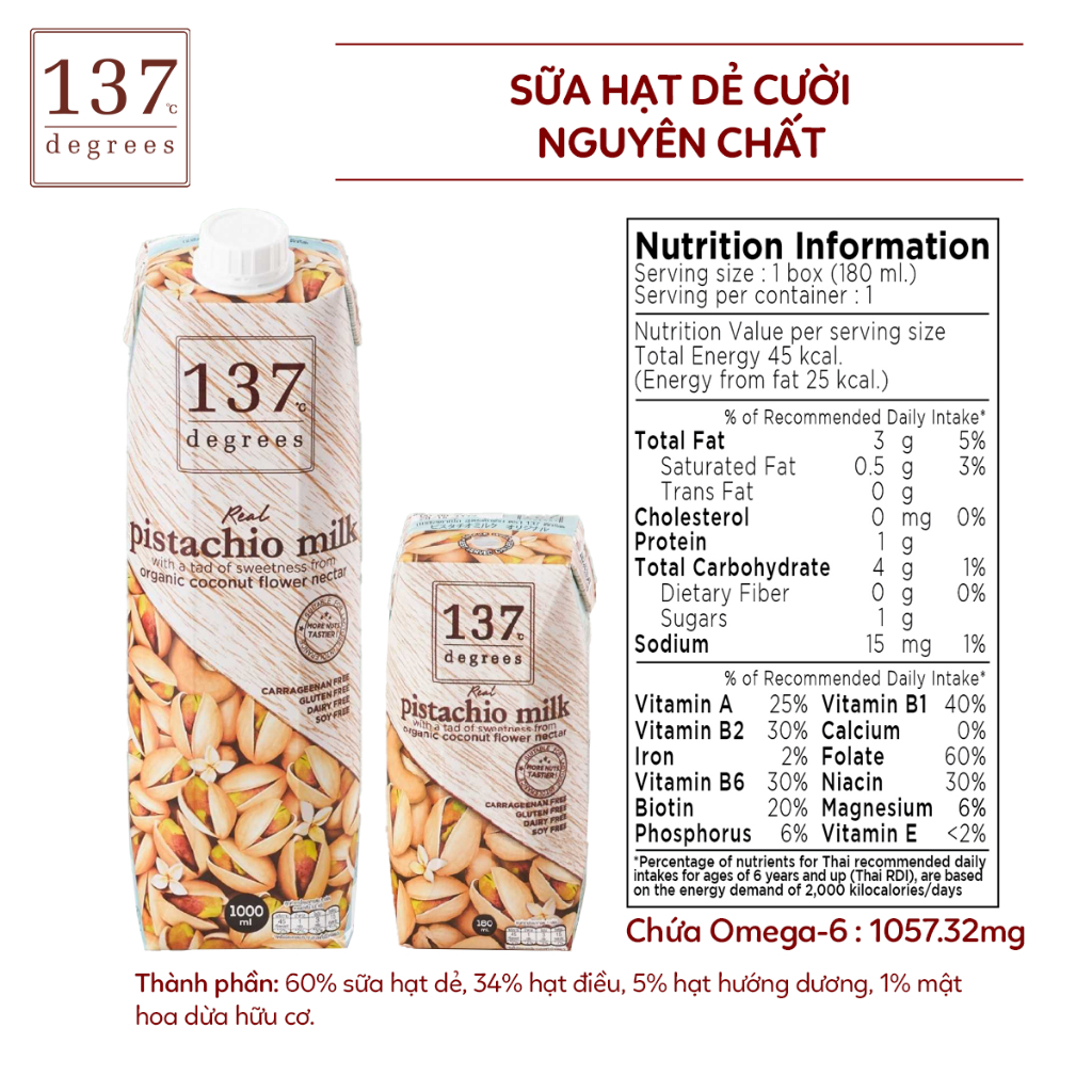 Sữa Siêu Hạt Nguyên Chất 137 Degrees 1000ml