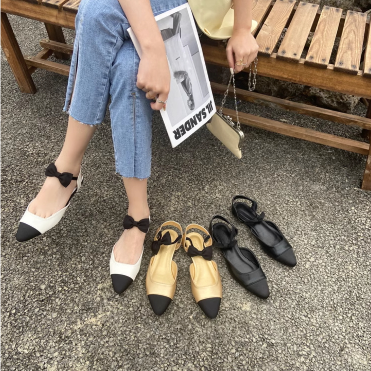 Giày cao gót quai nơ trước kiểu Mary Jane cho nữ thời trang thanh lịch