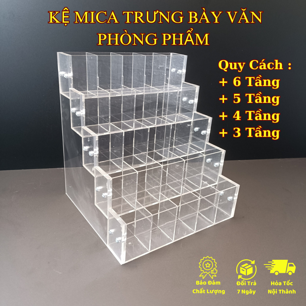Kệ đựng bút viết nhiều ô - Khay đựng bút viết để bàn bằng mica