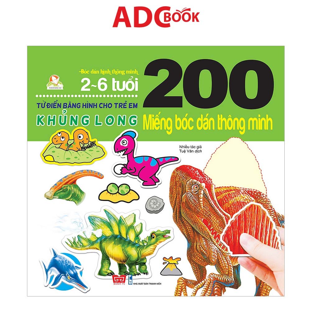 Sách - 200 Miếng Bóc Dán Thông Minh - Khủng Long