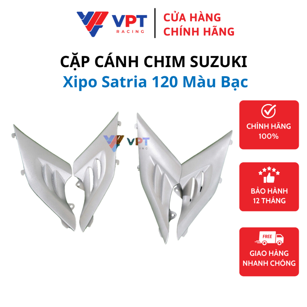 Cặp cánh chim Suzuki cho xe Xipo Satria 120 Màu Bạc