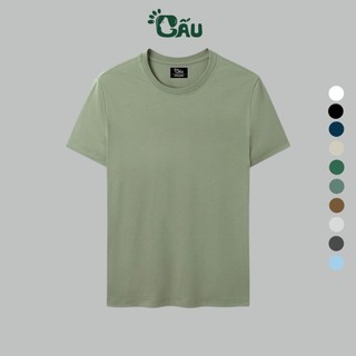 Áo thun nam trơn GẤU 194 unisex cổ tròn tay ngắn vải coton co dãn, dày dặn - form regular fit - TRON COTON