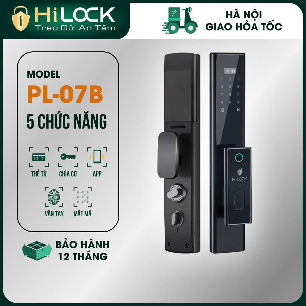 Khóa cửa vân tay tự động ProLok PL07 Luxury, chuông hình ảnh, mở từ xa qua internet, hilock