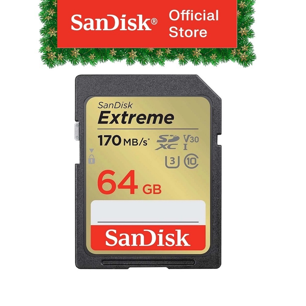 Thẻ nhớ cho máy ảnh SanDisk Extreme SDXC 64GB UHS-I class 3 V30 Upto 170MB/s
