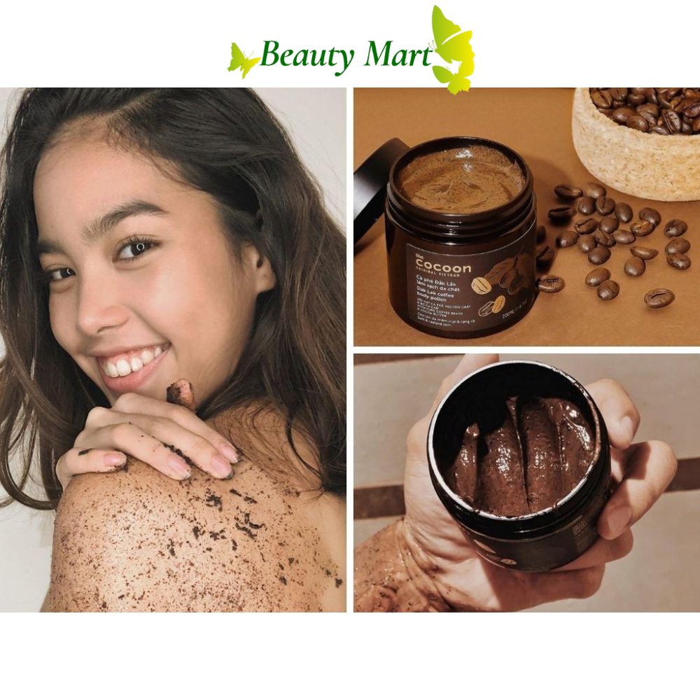 Tẩy da chết body Cocoon 600ml - Tẩy tế bào chết cocoon chiết xuất cafe giúp da trắng sáng và đều màu