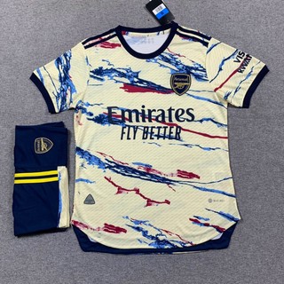 Bộ quần áo bóng đá ARSENAL Vàng kem vải gai FEX thái cao cấp