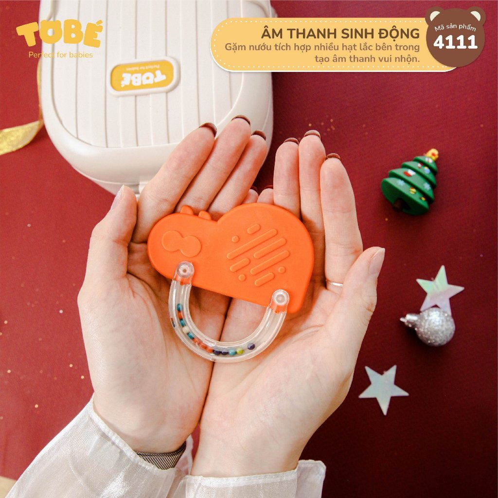 Bộ xúc xắc gặm nướu 10 chi tiết Chunky To bé thiết kế hình vali cao cấp Lunakidsbaby