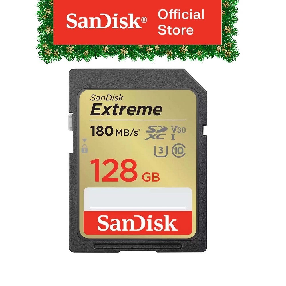 Thẻ nhớ cho máy ảnh SanDisk Extreme SDXC 128GB UHS-I class 3 V30 Upto 180MB/s