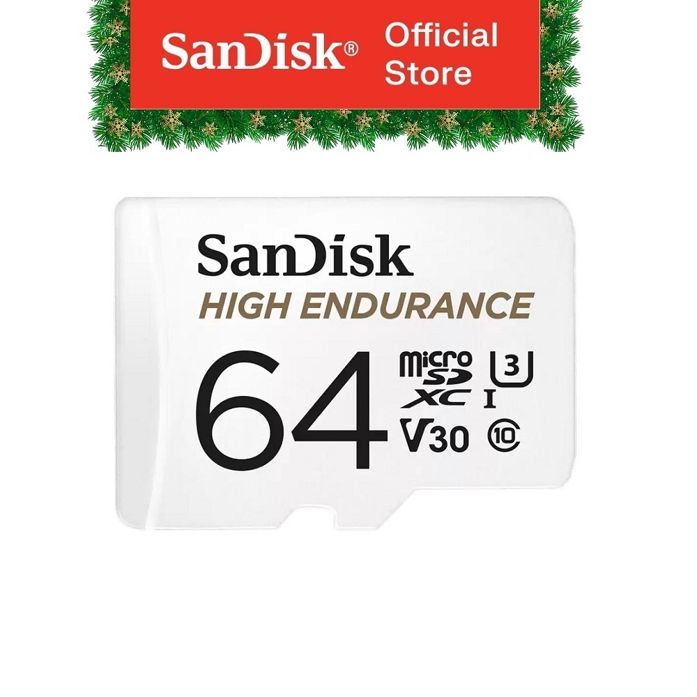Thẻ nhớ SanDisk High Endurance 64GB microSDXC  UHS-I C10 U3 V30, 100MB/s (kèm adapter) - siêu bền cho camera