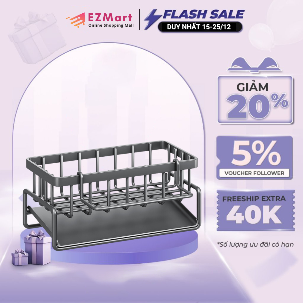 Kệ để đồ rửa chén, bát cao cấp làm từ inox chống rỉ chắc chắn có giá nghiêng thoát nước rất tiện lợi