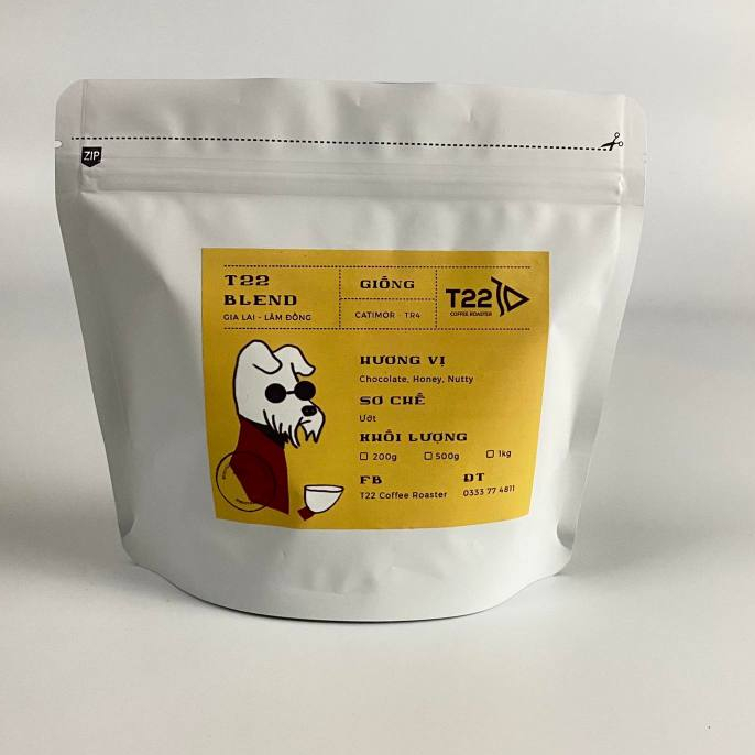 Hạt Blend T22ROASTER - Blend gói 200g (3A+7Ro) dùng pha phin, pha máy