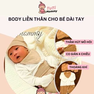 Bodysuit Cho Bé Body Liền Thân Dài Tay Set 5 Chi Tiết Hàng Quảng Châu Xuất Nhật